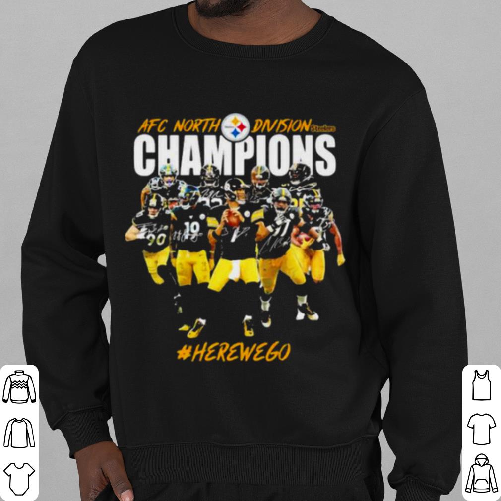 9ffef253 premium afc north division champions pittsburgh steelers here we go shirt 4 - Premium Afc North Division Champions Pittsburgh Steelers Here We Go shirt