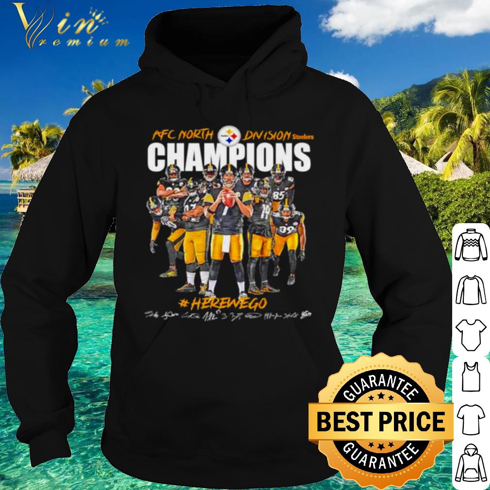 a065d374 nice pittsburgh steelers 2020 afc north division champions here we go shirt 4 - Nice Pittsburgh Steelers 2020 Afc North Division Champions Here We Go shirt