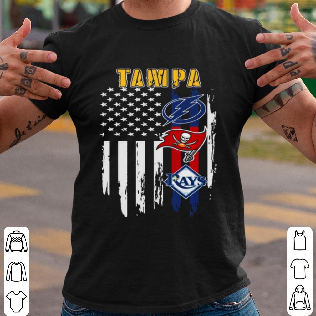 Cool Tampa Sports Lightning Buccaneers And Rays 2021 American Flag shirt