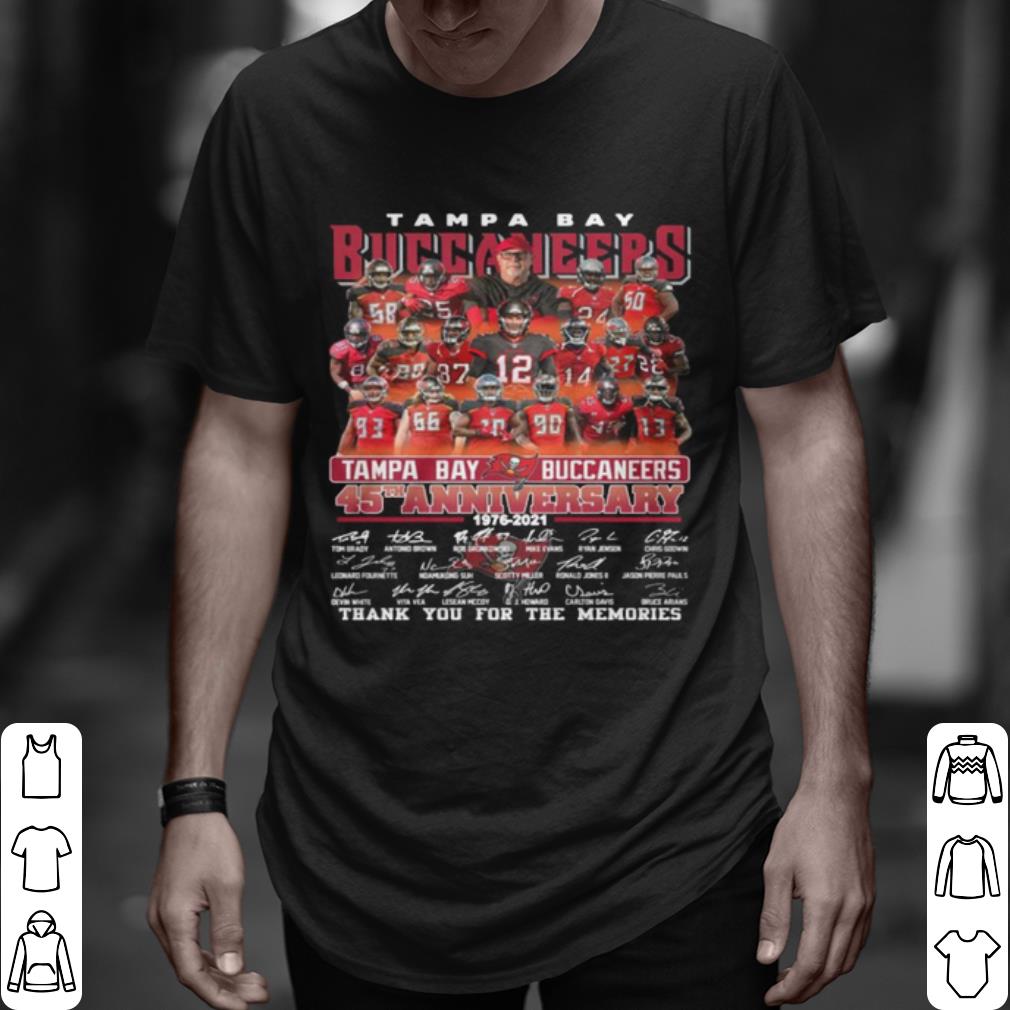 Pretty Tampa Bay Buccaneers 45th Anniversary Signatures Thank The Memories shirt