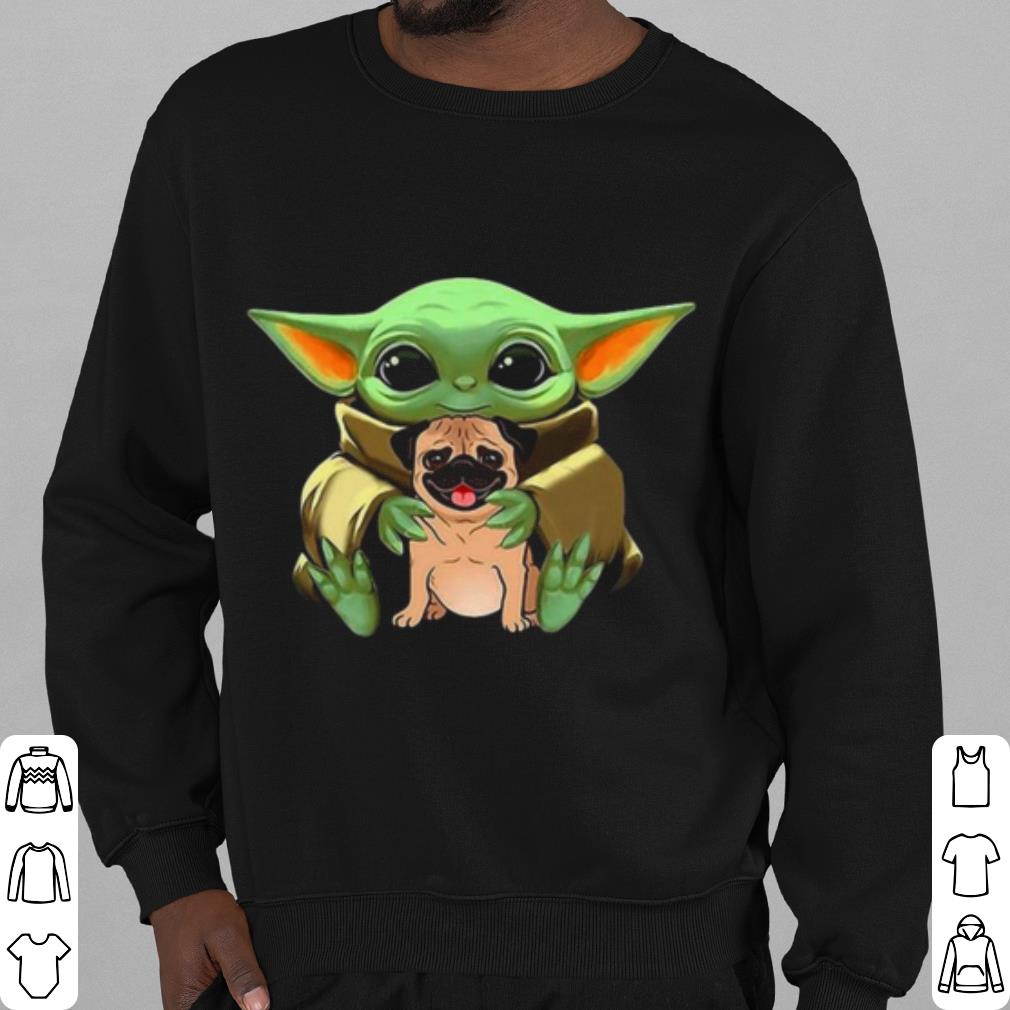 b83ef08c official baby yoda hug pug dog shirt 4 - Official Baby Yoda Hug Pug Dog shirt
