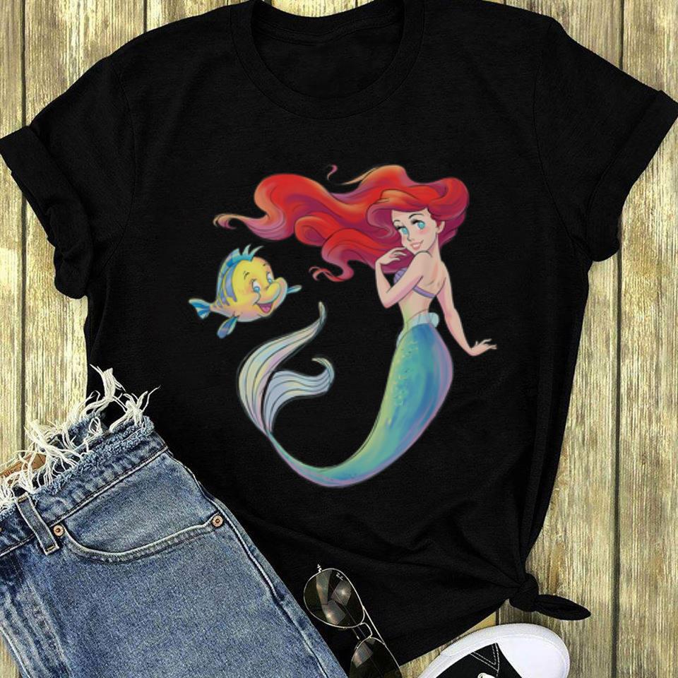 Disney The Little Mermaid Ariel and Flounder long sleeve 1 - Disney The Little Mermaid Ariel and Flounder long sleeve