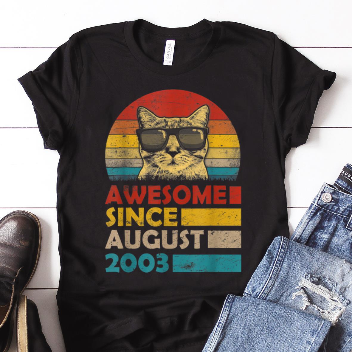 Nice Trend Vintage Cat Sunglass Awesome Since August 2013 shirt 1 - Nice Trend Vintage Cat Sunglass Awesome Since August 2013 shirt