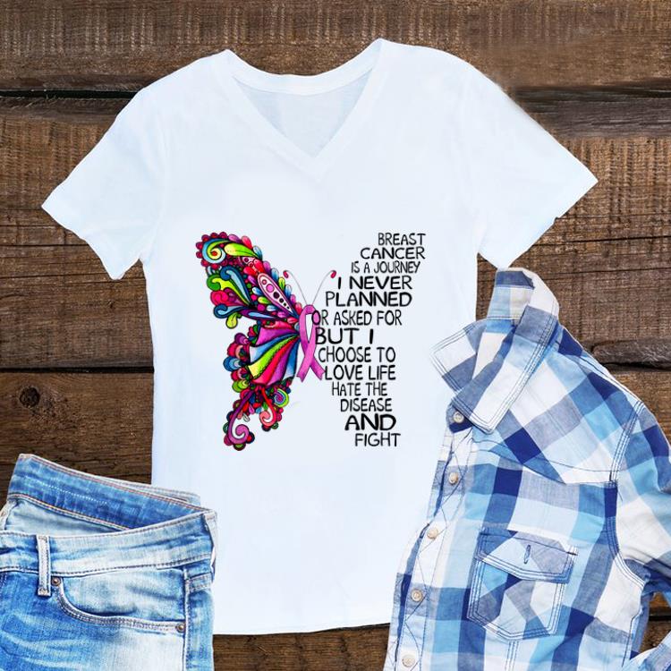 Top Breast Cancer Awareness Is A Journey I Never Planded Or Asked For Buffterfly shirt 1 1 - Top Breast Cancer Awareness Is A Journey I Never Planded Or Asked For Buffterfly shirt