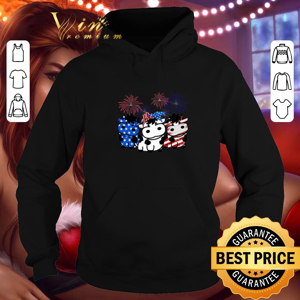 Original Cow Red white and blue America flag shirt 4 - Original Cow Red white and blue America flag shirt