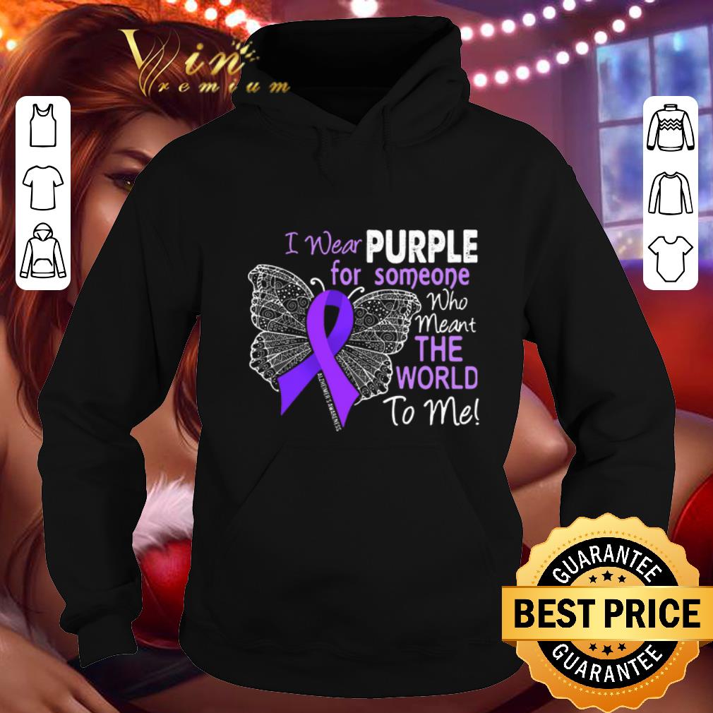 Top Butterfly i wear purple for someone world Alzheimer s Awareness shirt 4 - Top Butterfly i wear purple for someone world Alzheimer's Awareness shirt