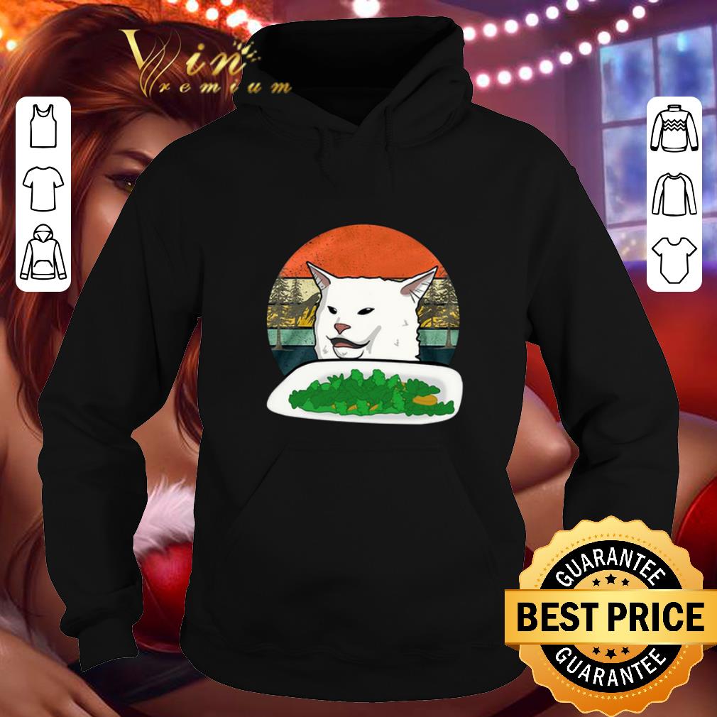 Top Woman Yelling Confused white Cat at Dinner vintage shirt 4 - Top Woman Yelling Confused white Cat at Dinner vintage shirt
