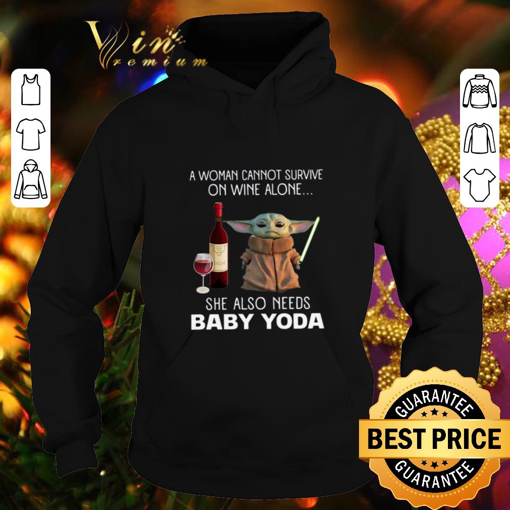 Hot A Woman cannot survive on wine alone Baby Yoda Star Wars shirt 4 - Hot A Woman cannot survive on wine alone Baby Yoda Star Wars shirt