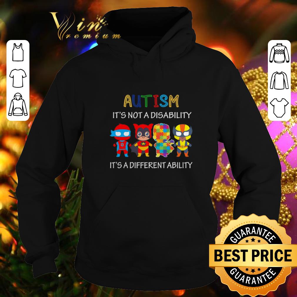 Hot Superhero Autism it s not a disability it s a different ability shirt 4 - Hot Superhero Autism it's not a disability it's a different ability shirt