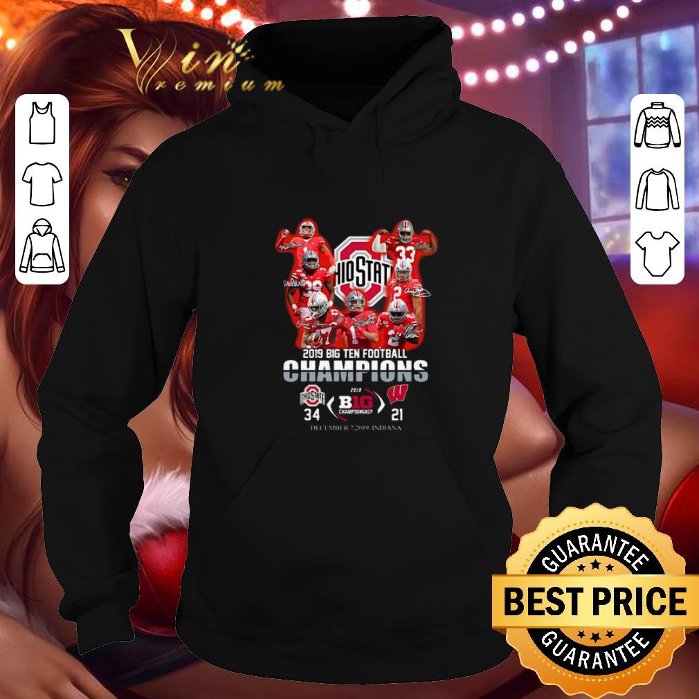 Original Ohio State Buckeyes 2019 Big Ten Football Champions 34 21 signed shirt 4 - Original Ohio State Buckeyes 2019 Big Ten Football Champions 34 21 signed shirt