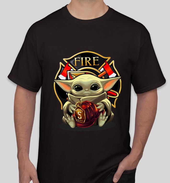 Premium Star Wars Baby Yoda Hug Firefighter Captain shirt 4 - Premium Star Wars Baby Yoda Hug Firefighter Captain shirt