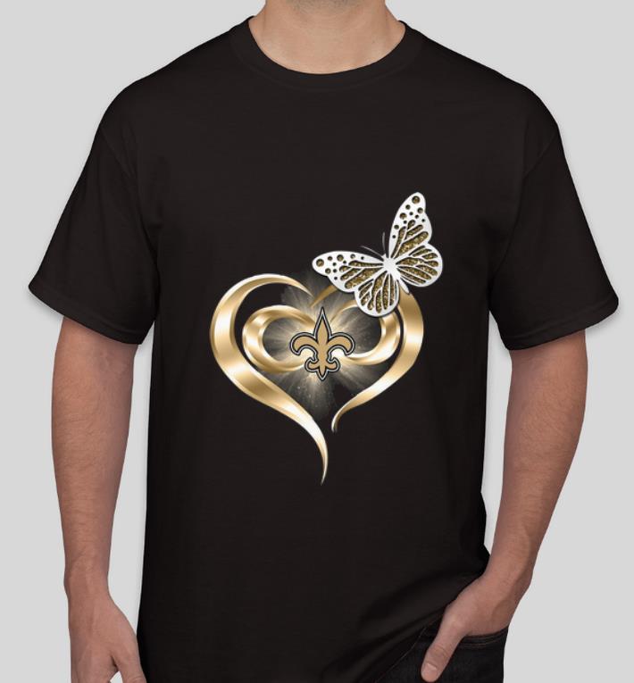 Pretty Butterfly Heart Love New Orleans Saints shirt 4 - Pretty Butterfly Heart Love New Orleans Saints shirt