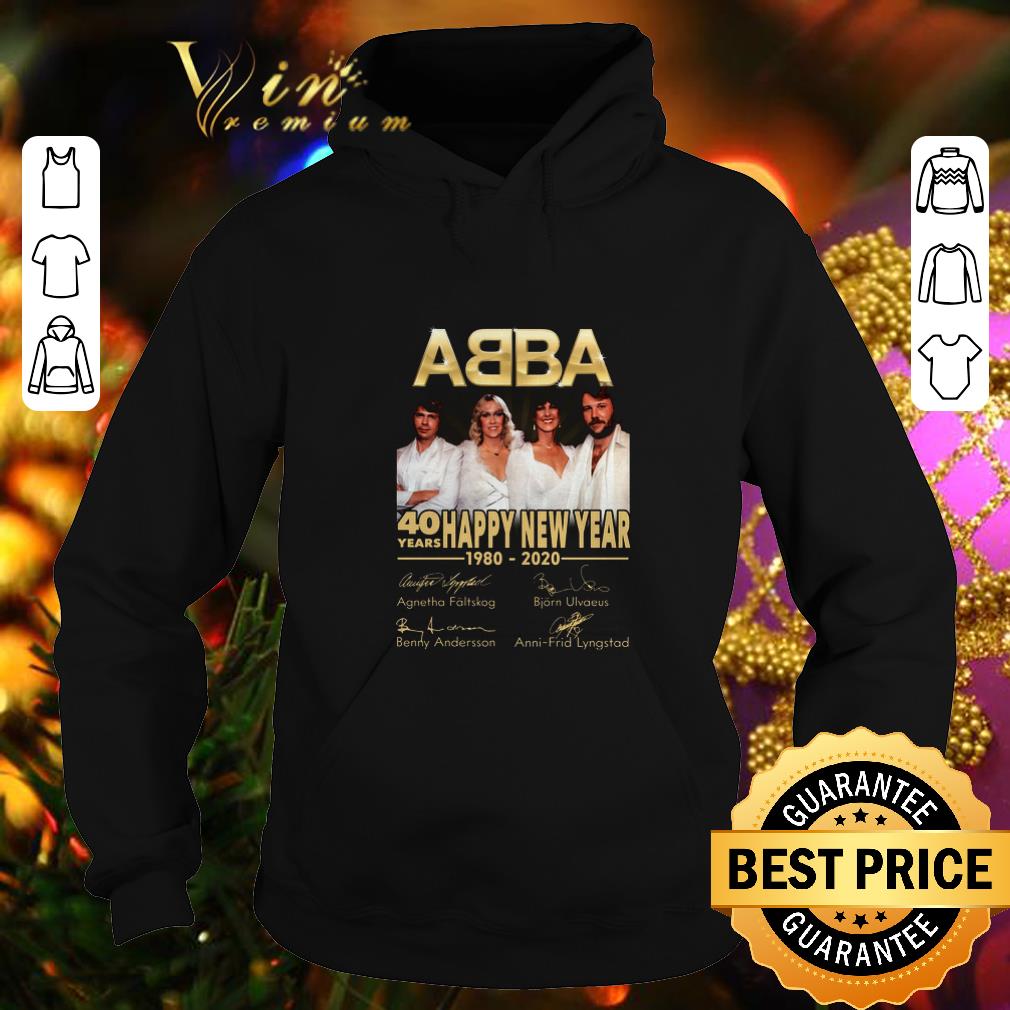 Top 40 years ABBA Happy New Year 1980 2020 signatures shirt 4 - Top 40 years ABBA Happy New Year 1980 2020 signatures shirt