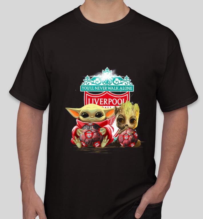 Nice Baby Yoda And Baby Groot Hug Liverpool shirt 4 - Nice Baby Yoda And Baby Groot Hug Liverpool shirt