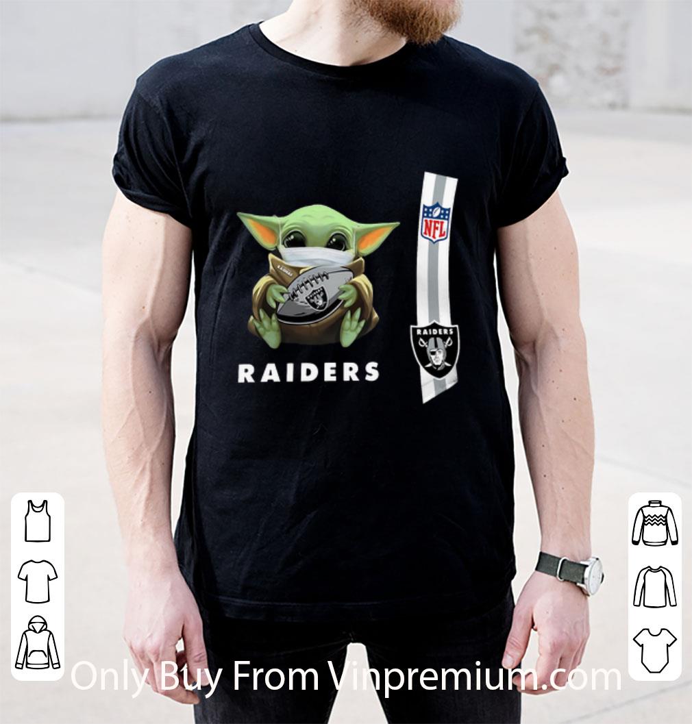 Top Star Wars Baby Yoda Mask Oakland Raiders NFL Covid-19 shirt