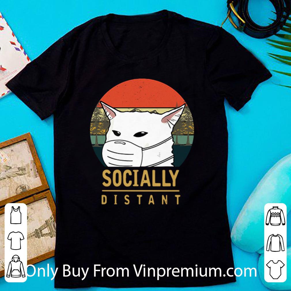 Top Smudge The Cat Mask Socially Distant Vintage shirt