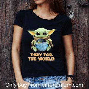Hot Baby Yoda Hugs Earth Pray For The World Coronavirus shirt 2