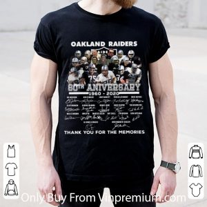 Top Oakland Raiders 60th Anniversary Thank You For The Memories Signatures shirt 1