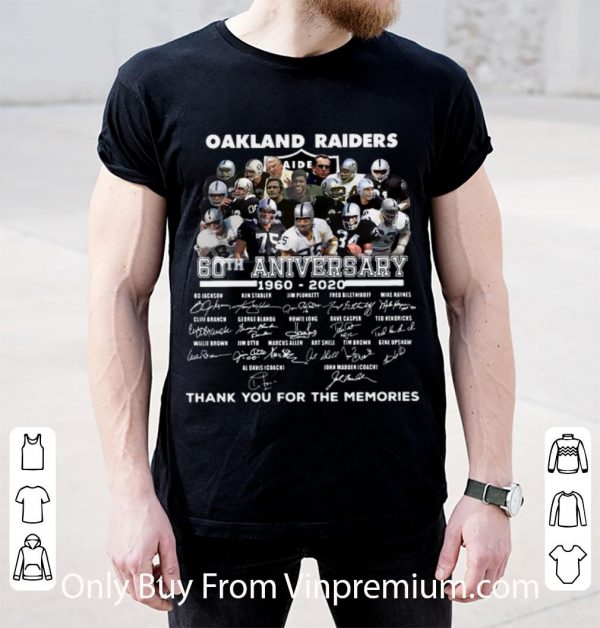 Top Oakland Raiders 60th Anniversary Thank You For The Memories Signatures shirt