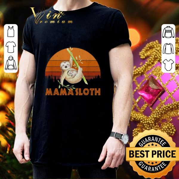 Premium Mama sloth sunset mother day shirt
