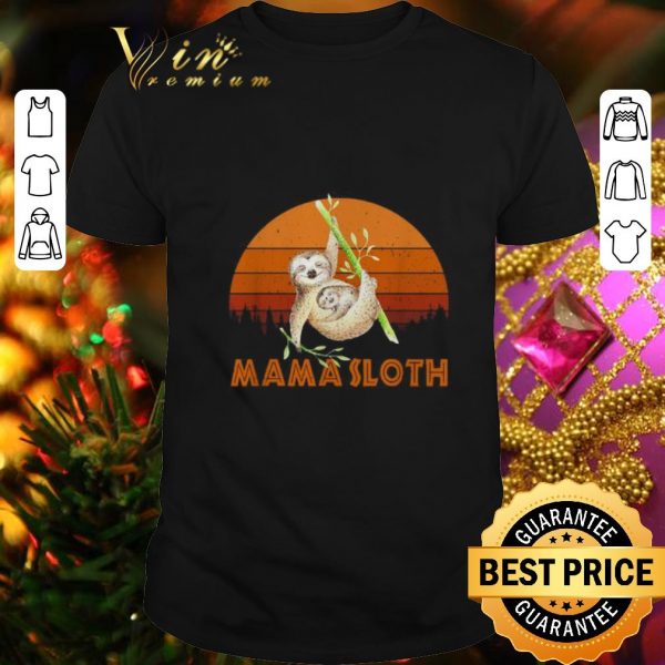 Premium Mama sloth sunset mother day shirt