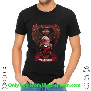Motor Harley Davidson Cycles Skull Georgia Bulldogs Shirt