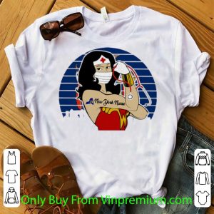 Nice Vintage Wonder Woman Tattoos New York Nurse Covid-19 shirt