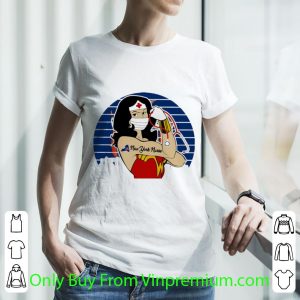 Nice Vintage Wonder Woman Tattoos New York Nurse Covid-19 shirt 2