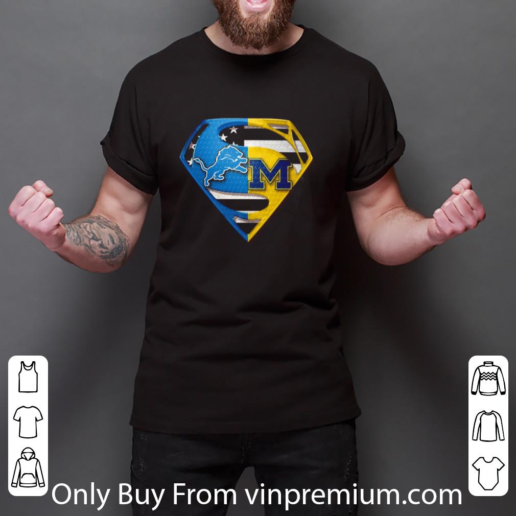 Official Detroit Lions And Michigan Wolverines Inside Superman shirt