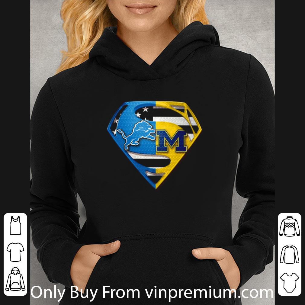 e17de8cd official detroit lions and michigan wolverines inside superman shirt 4 - Official Detroit Lions And Michigan Wolverines Inside Superman shirt