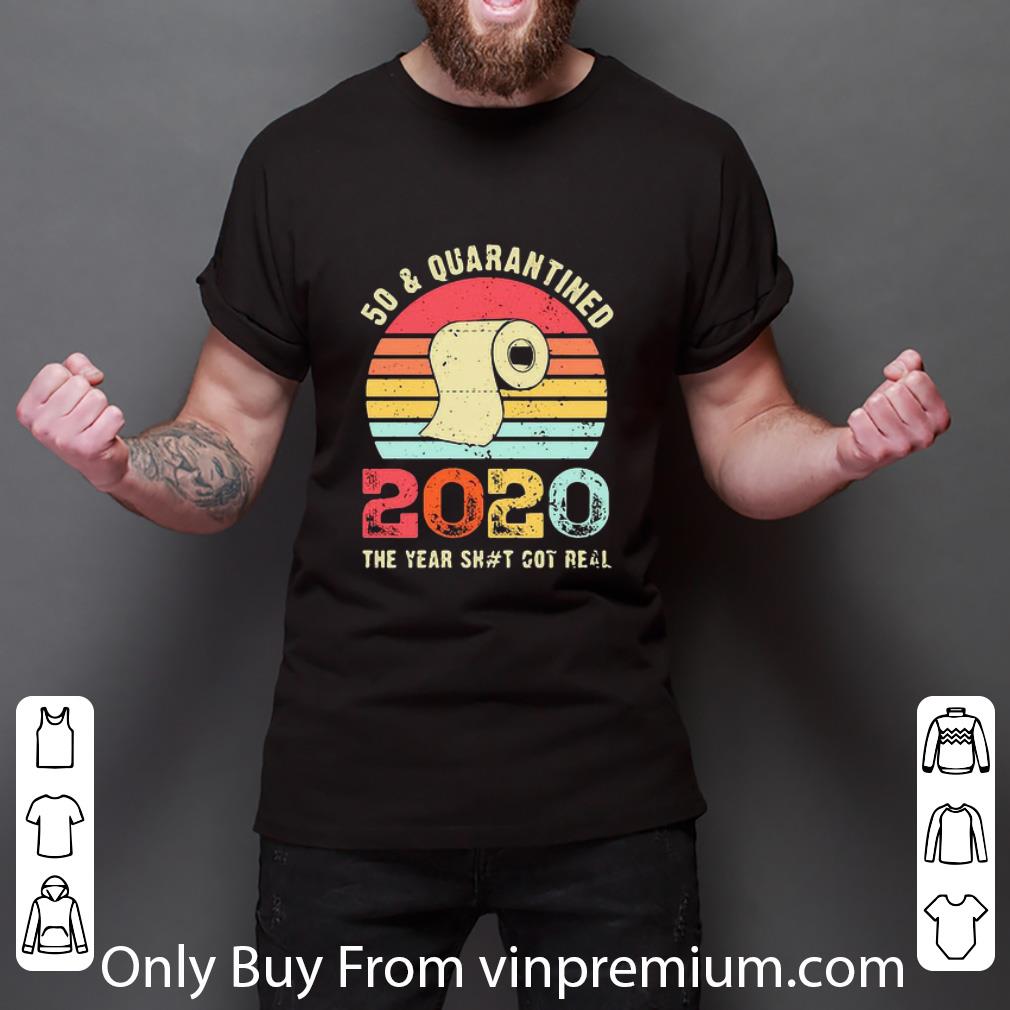 Official Vintage Toilet Paper 50 And Quarantined 2020 The Year Shit Got Real shirt