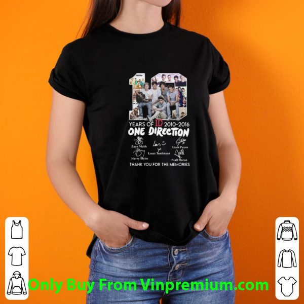 Premium 10 Years Of 1d One Direction Thank You For The Memories Signatures shirt