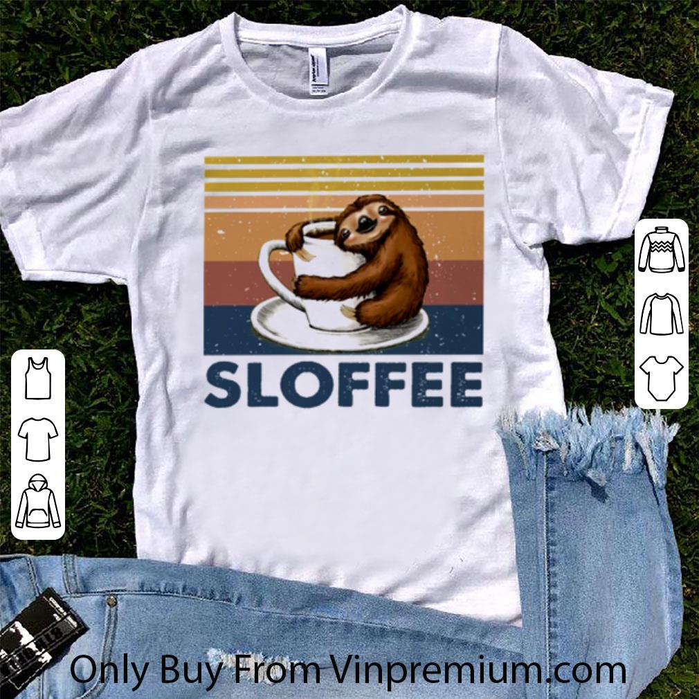 Official Vintage Sloffee Sloth Hug Coffee shirt