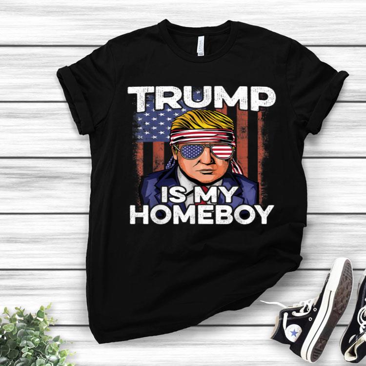 Donald Trump 2020 Homeboy Glasses USA Flag 4th of July Shirt