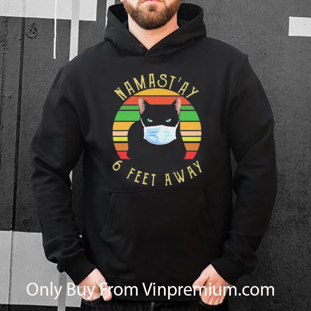 1a8c00da awesome vintage namast ay 6 feet away cat face mask shirt 4 - Awesome Vintage Namast’ay 6 Feet Away Cat Face Mask shirt