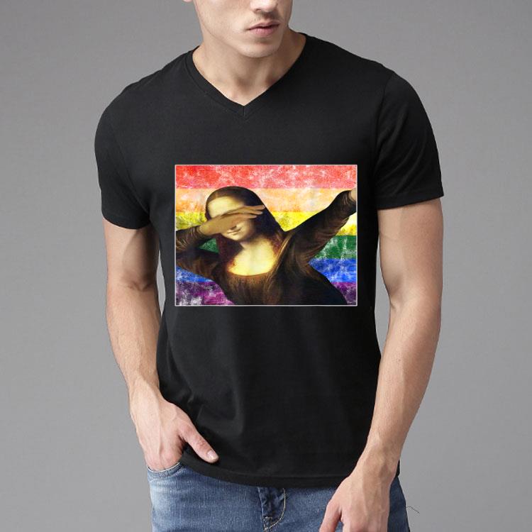 Dabbing Mona Lisa LGBT Rainbow Art for Pride LGBT Support Shirt