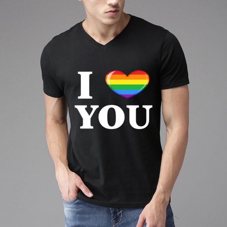 LGBT I Love You Rainbow Heart Gay Pride Shirt