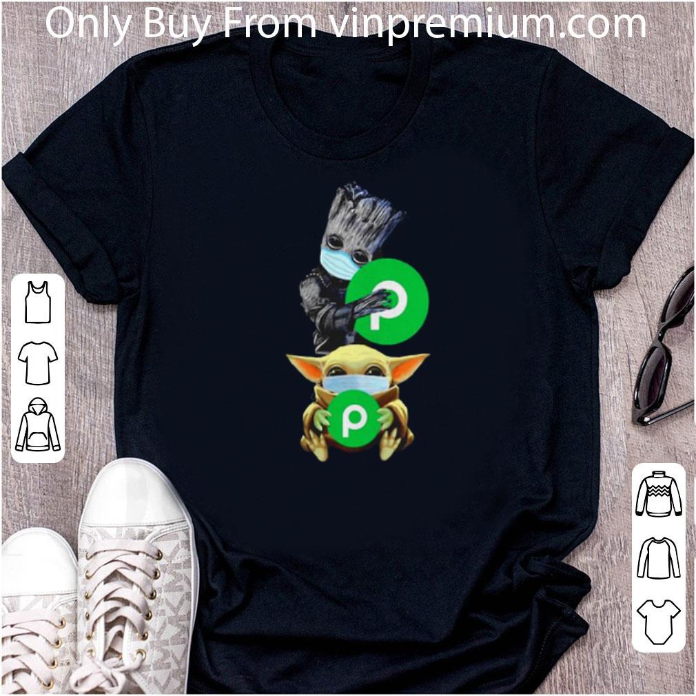 Pretty Baby Yoda And Baby Groot Hug Beats Logo shirt