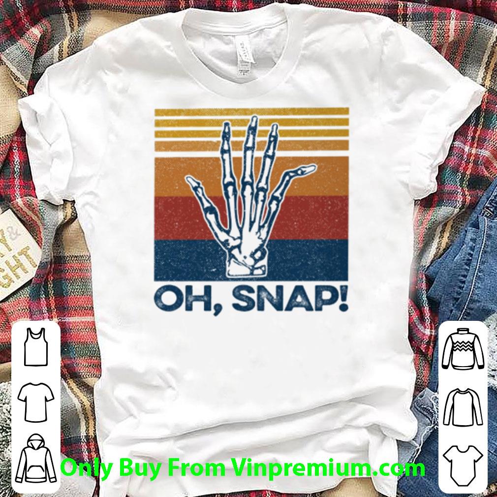Pretty Vintage Skeleton Hand Othopedics Oh Snap shirt