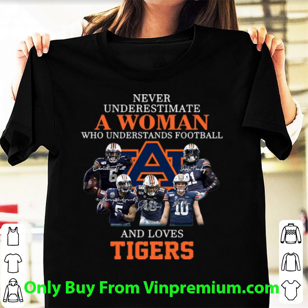 Top Never Underestimate A Woman Who Understands Football And Loves Tigers shirt