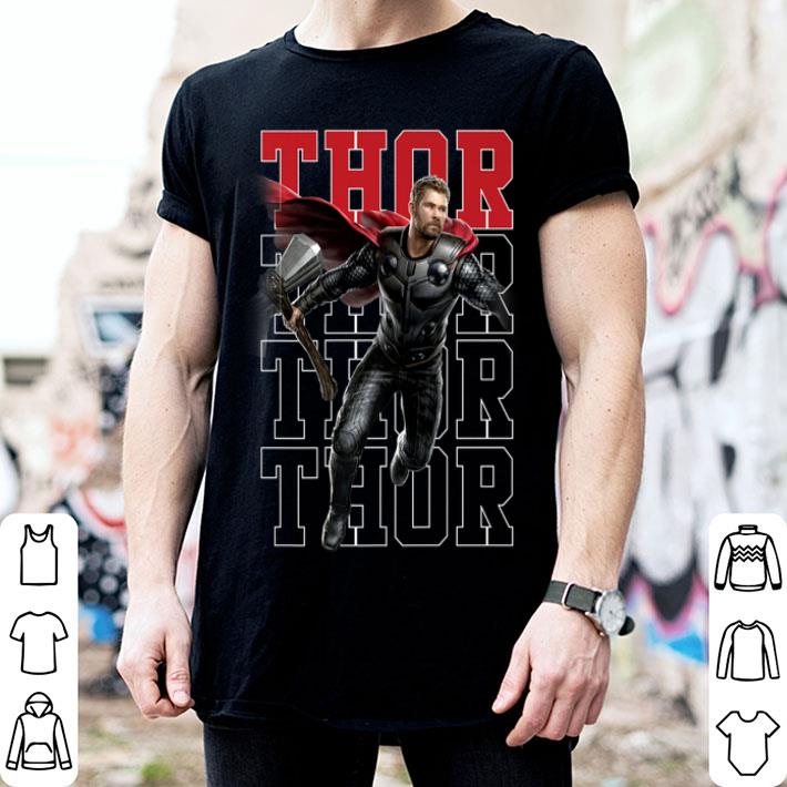 Avengers Endgame Thor Pose Name Stack Graphic Shirt