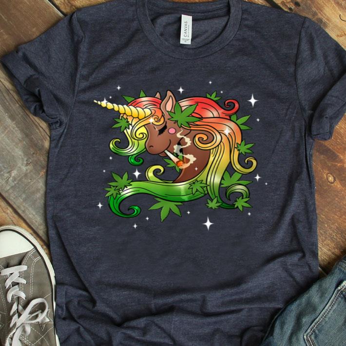 Weed Smoking Ganja Unicorn Cannabis Supporter Gift Shirt