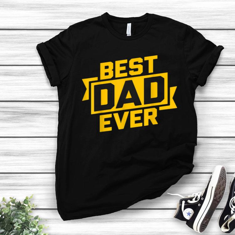 Best Dad Ever Gold Ribbon Graphic Shirt