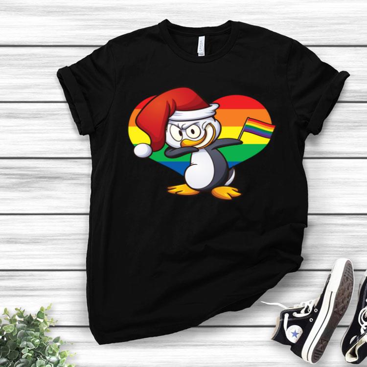 LGBT Christmas Penguin Santa LGBTQ Gay Bi Trans Butch Xmas Shirt
