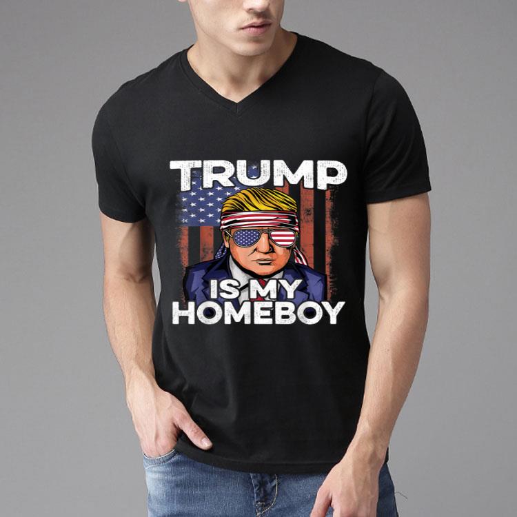 Donald Trump 2020 Homeboy Glasses USA Flag 4th of July Shirt