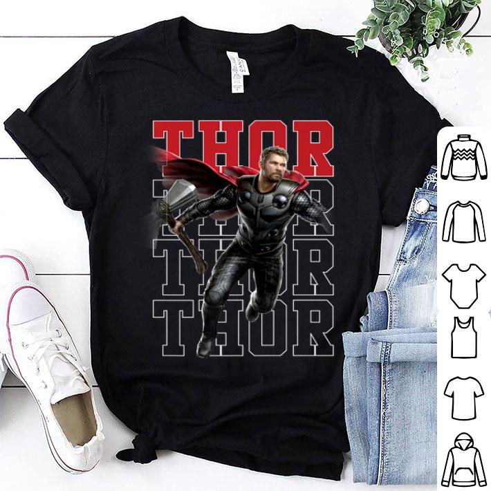 Avengers Endgame Thor Pose Name Stack Graphic Shirt