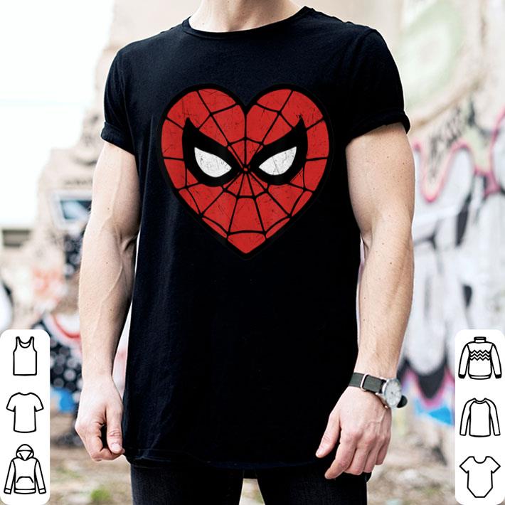 Spider Man Face Mask Valentine's Heart Logo Shirt