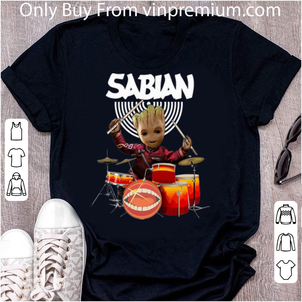 Premium Sabian Baby Groot Show Animal Playing Drum shirt