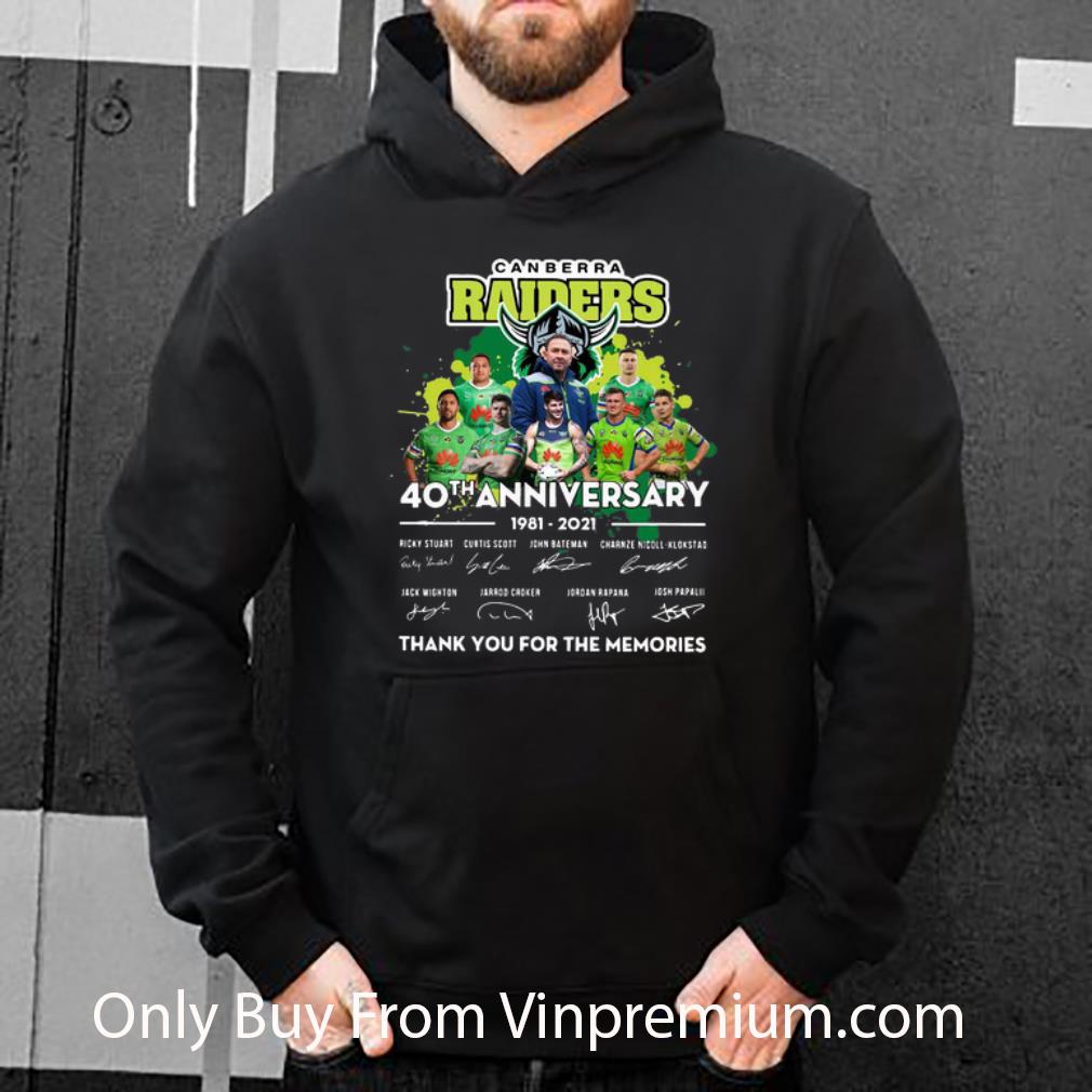 9992e6f7 official canberra raiders 40th anniversary thank you for the memories signatures shirt 4 - Official Canberra Raiders 40th Anniversary Thank You For The Memories Signatures shirt