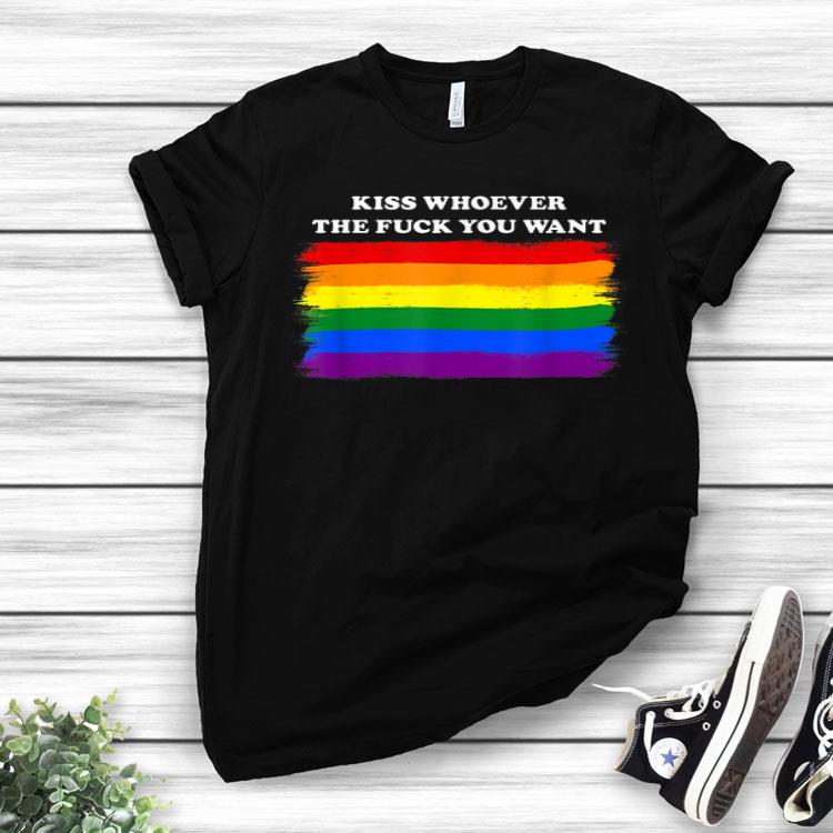 Gay Kiss Whoever You Want Pride Rainbow LGBT - Gay Pride CSD Shirt